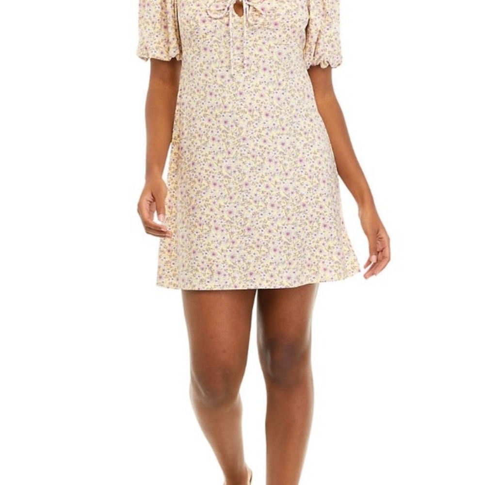 Bebe Cream Puff Sleeve Sundress